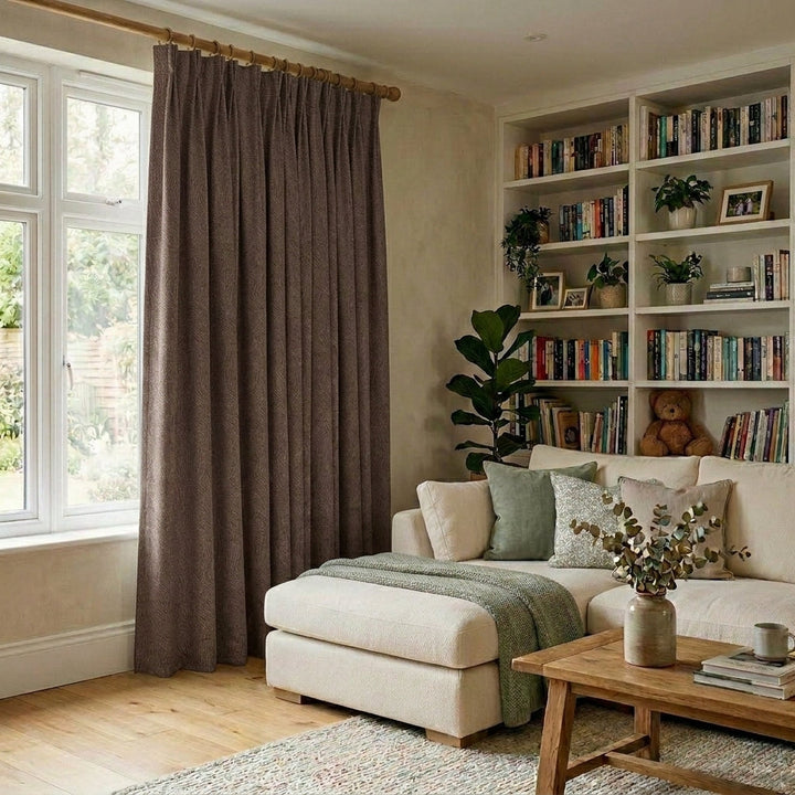 Caelith Grid Pattern Cotton Blend Curtain