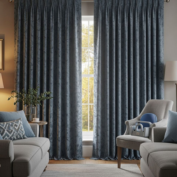 Caelith Textured Pattern Cotton Blend Curtain
