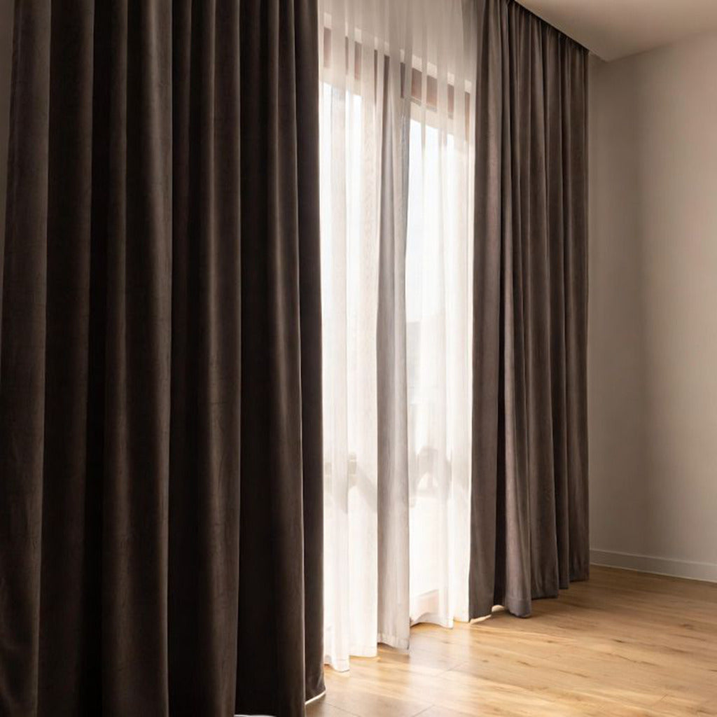Caelith Grid Pattern Cotton Blend Curtain