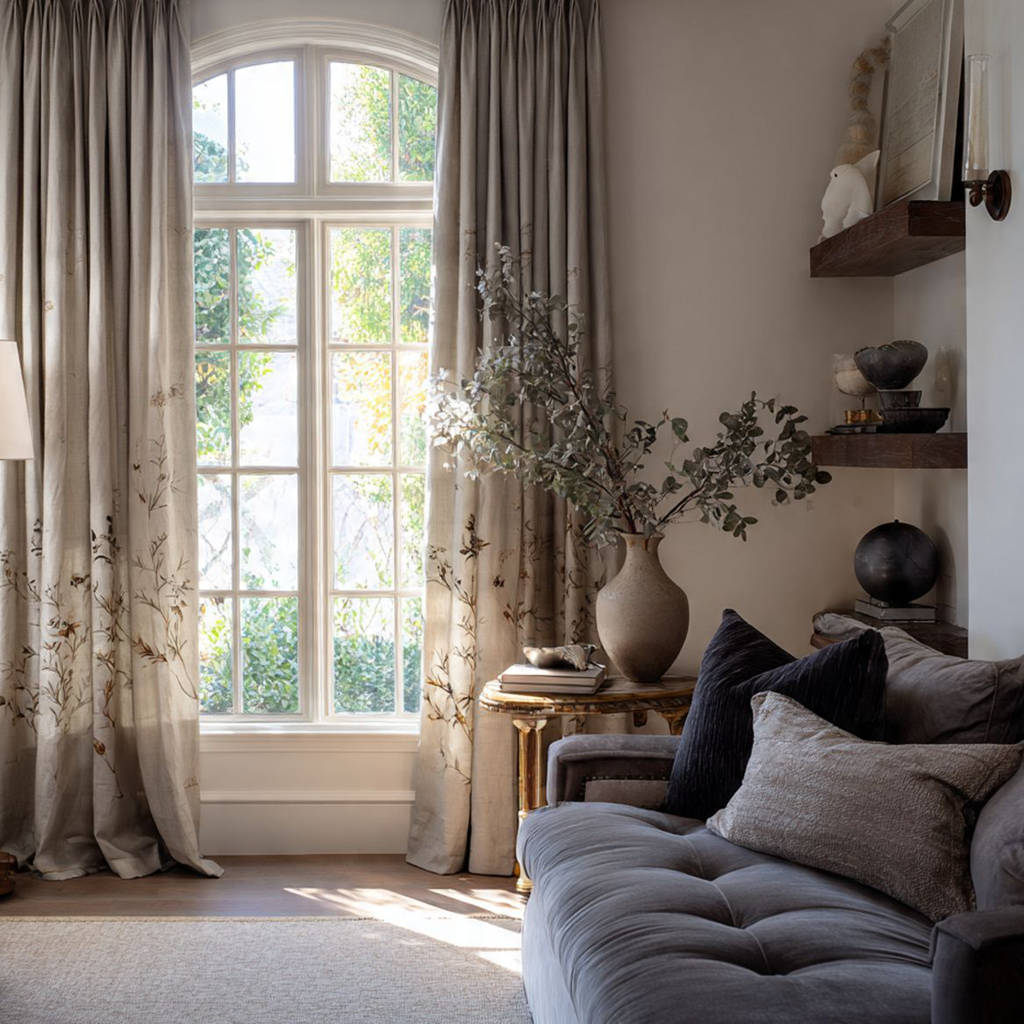 Virelia Leaf Cotton Blend Curtain