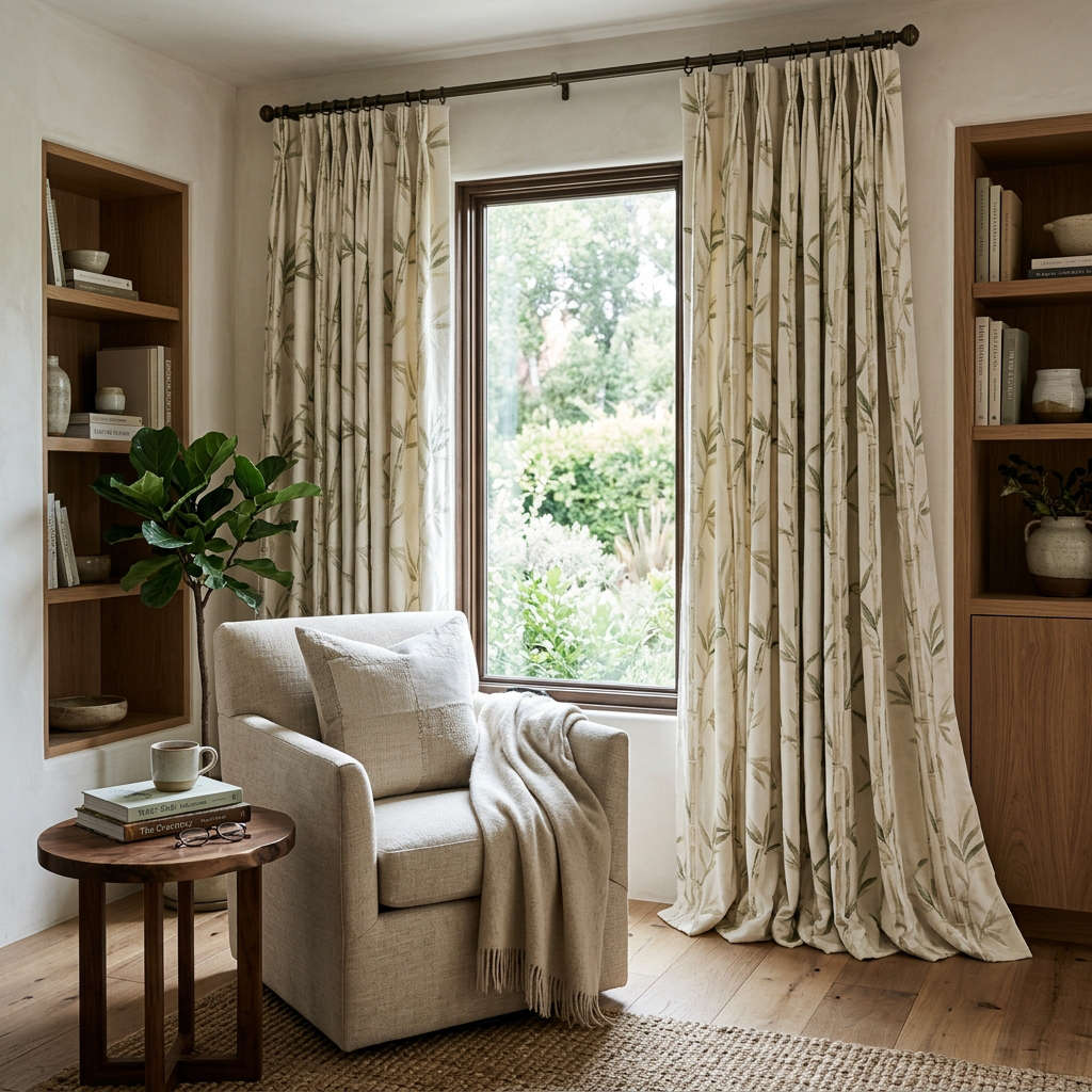 Caelith Floral Cotton Blend Curtain