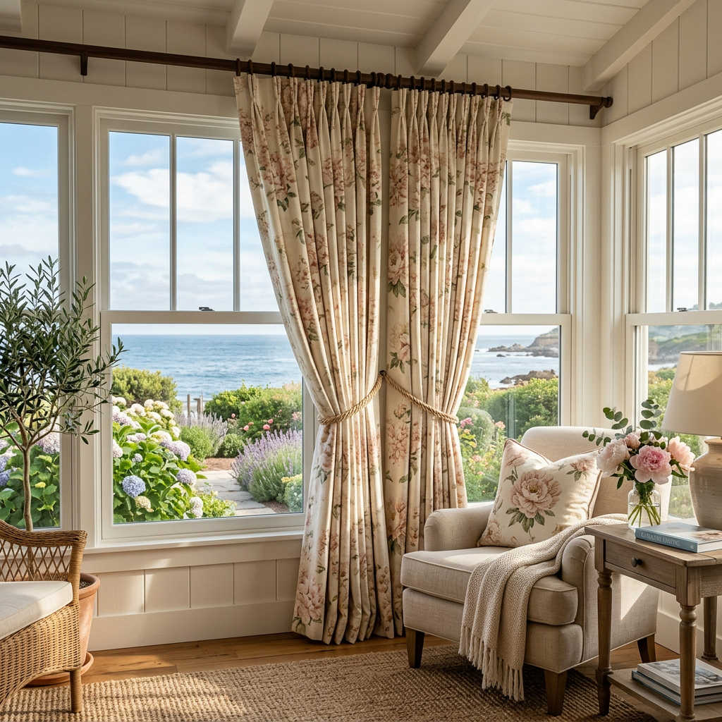 Caelith Floral Cotton Blend Curtain