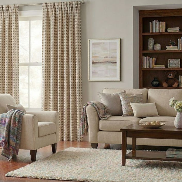 Caelith Grid Texture Blend Curtain