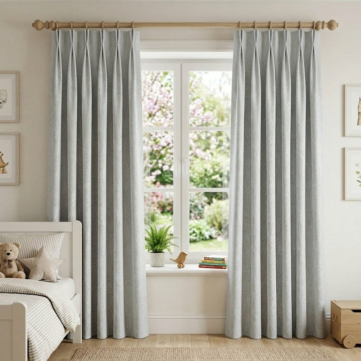Virelia Grid Pattern Cotton Blend Curtain