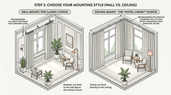 Step 2: Choose Your Mounting Style (Wall vs. Ceiling)